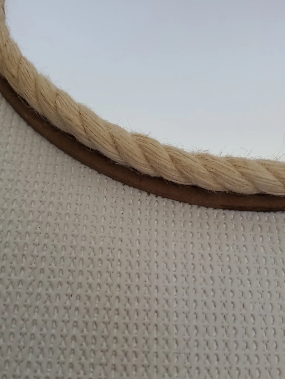 White Jute Twisted Rope Framed Hanging Mirror 8.75